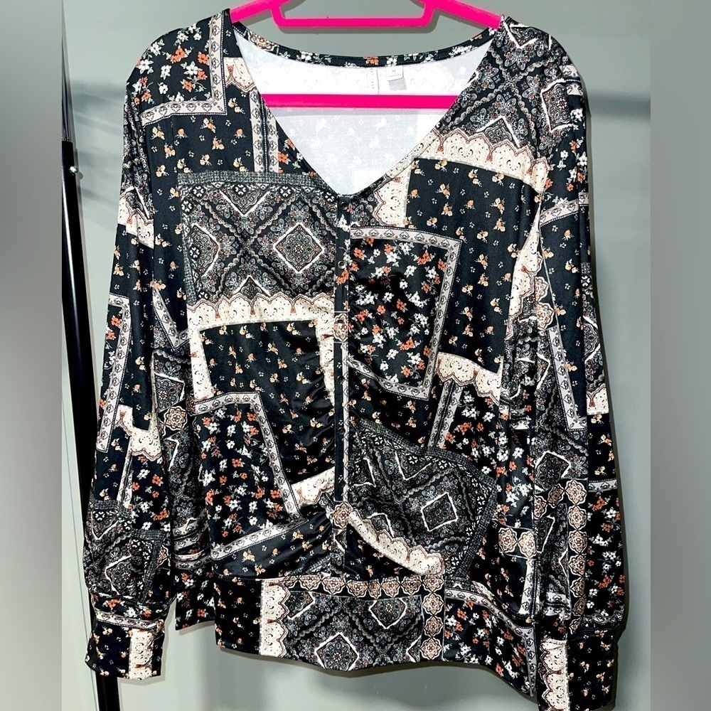 Cato Long Sleeve Balloon Style Tunic Top